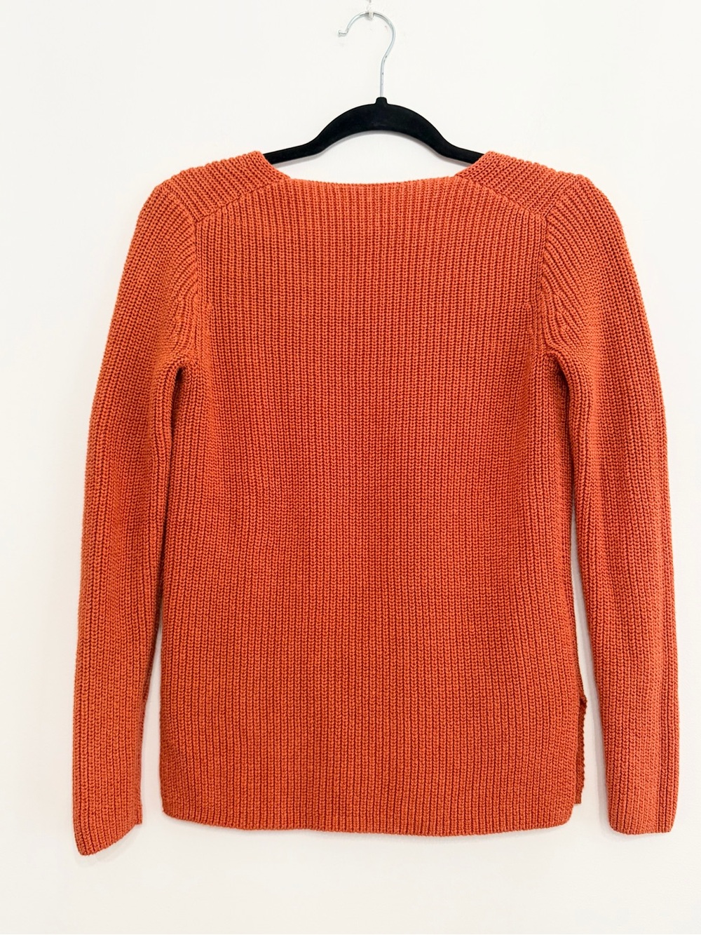 J.Crew Mercantile Burnt Orange Cotton V-Neck Sweater XXS - Picture 3 of 7